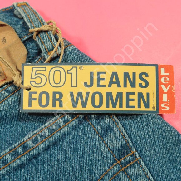 Vintage Levis 501 Jeans Womens 27 Blue Original Fit Denim 90s Deadstock - Picture 4 of 10